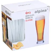 24hShop 6er-Set: Biergläser - 415 ml - onesize