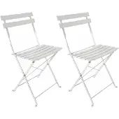 HTI Gartenstuhl 2er-Set Basil Metall Creme