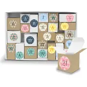 Itenga Adventskalender Komplettset zum Füllen und Aufstellen + Sticker V12 Z24
