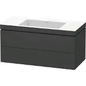 Duravit Waschtischunterschrank c-bonded L-Cube 100x48cm, o HL, gra ma, 2 Schub., wandhängend