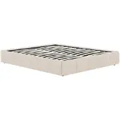 Vente-unique Boxspring-Bettkasten 160 x 200 cm aus Bouclé-Stoff - Beige - NULOX von YSMÉE