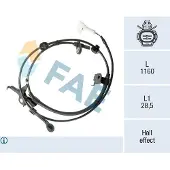 FAE ABS Sensor Raddrehzahl Vorne Rechts für TOYOTA Yaris Schrägheck (P13) 78572