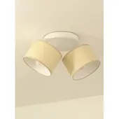 Licht-Erlebnisse Spot Metall Stoff E27 verstellbar Weiß Hellsand 2-flammig Modern Strahler
