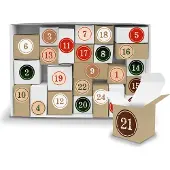 Itenga Adventskalender Komplettset zum Füllen und Aufstellen + Sticker V12 Z02
