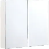 Beliani Bad Spiegelschrank Weiß Sperrplatte 1 türig 80 x 70 cm mit Fächern Wandeinbau Modern Trendy Badezimmer Möbel