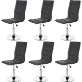 Chefgastro 6er-Set Esszimmerstuhl | HxBxT 103x43x54cm | Sitzhöhe 41cm | Stoff/Textil | Grau | Stuhl Küchenstuhl