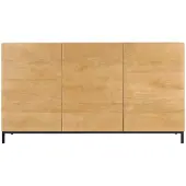 Miliboo - Industrial-Sideboard YPSTER 3 Türen aus aus massivem Mangoholz und Metall