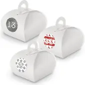 Itenga Adventskalender zum Füllen 24x Box mit Griff WEISS + Sticker V10 Z07