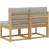 vidaXL 2 Stück Outdoor Mittelsofa Massivholz Akazie Weiß