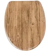 SINOBATH Duroplast WC Sitz mit Absenkautomatik Holzmaserung