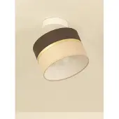 Licht-Erlebnisse Strahler Stoff Metall E27 verstellbar Weiß Braun Ecru Modern Spot