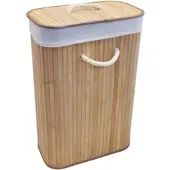 Euroshowers Bambus Wäschetruhe 75 L Faltbar mit Deckel Naturfarbe