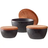 Bitz - Bowl Set With Lid 3 pcs - Black /Black (12485)