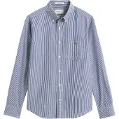 Gant für Herren. 3262030 Gestreiftes Popeline-Hemd blau (XL), Lässig, Baumwolle, Klassisch, Langarm