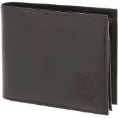 OXMOX Leder Geldbörse Leather RFID Protect Querscheinbörse Freedom Lion Embossed Brown dunkelbraun