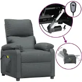 vidaXL Massagesessel Elektrisch Dunkelgrau Stoff