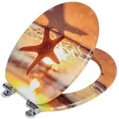 SINOBATH WC-Sitz Oval mit Softclosing Sonnenuntergang Strand