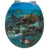 SINOBATH WC-Sitz Oval mit Absenkautomatik Unterwasserwelt Universell Passend