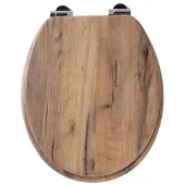 SINOBATH WC-Sitz Oval mit Absenkautomatik Holzoptik