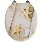 SINOBATH WC-Sitz Oval mit Softclosing Maritimer Strand