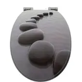 SINOBATH WC-Sitz mit Absenk-Automatik Zen Steine Wasser