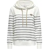 ONLY Kapuzensweatshirt "ONLADELLE L/S STRIPE HOOD SWT", mit Herz-Stickerei