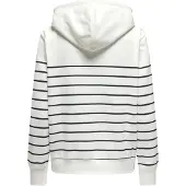 ONLY Kapuzensweatshirt "ONLADELLE L/S STRIPE HOOD SWT", mit Herz-Stickerei