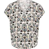 Cartoon Schlupfbluse mit V-Ausschnitt in Nature/Grey | Gr.: 40