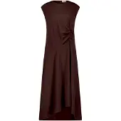 Cartoon Midikleid mit Raffung in Dunkelbraun | Gr.: 42