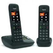 Gigaset C575A Duo, Analoges/DECT-Telefon, Kabelloses Mobilteil, Freisprecheinrichtung, 200 Eintragungen, Anrufer-Identifikation, Schwarz