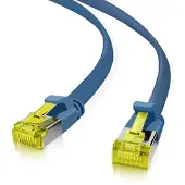 Helos Patchkabel Cat 6a Ultraflach U/FTP RJ45 blau 15m AWG32