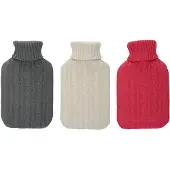 24.Se Gummi-Wärmflasche 1.7L mit Strickbezug