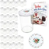 MamboCat 50er Set Sturzglas 435ml Einmachglas + TO-Deckel 82 Candyman eisblau + Heft