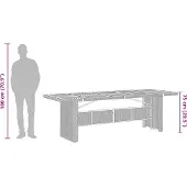 vidaXL Gartentisch mit Akazienholz-Platte Grau 240x90x75cm Poly Rattan