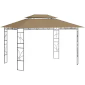 vidaXL Pavillon 4x3x2,7 m Taupe 160 g/m²