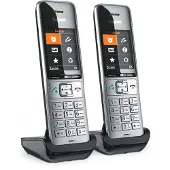 Siemens COMFORT 500HX duo, Analoges/DECT-Telefon, Kabelgebundenes Mobilteil, Freisprecheinrichtung, 200 Eintragungen, Anrufer-Identifikation, Schwarz, Silber