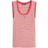Tommy Hilfiger Essential Rib Tank Red Alert/stripe Größe: M | Tanktops Outlet | Damen | Rot