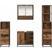 vidaXL Badezimmermöbel-Set 4 stk. Altholz 65 x 33 x 60 cm