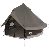 vidaXL Tipi Zelt mit Dach Braun Grau 250 x 250 cm Polyester und Stahl