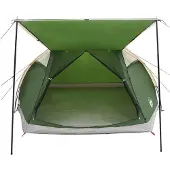 vidaXL Hütten-Zelt mit Dach Grün 6-Personen Polyester und Stahl