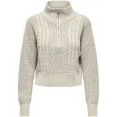 ONLY Stehkragenpullover "ONLDORITTA LS CABLE ZIP HIG NECK KNT"