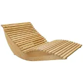 HOME DELUXE Wellenholzliege WOLGA - 120 cm | Holzliege, Gartenliege, Designliege, Sonnenliege