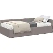 Syfax Eckbettgestell mit Matratze Sonstiges 2 pcs Taupe Stoff