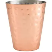 Genware Edelstahlbecher konisch, gehämmert kupferfarben - 410ml"
