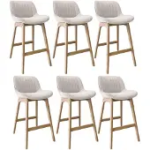 MOB-IN NORDEN Barhocker-Set Eiche & Cord-Samt H75cm