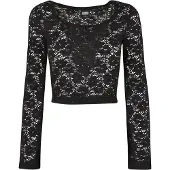 Urban Classics Langarmshirt "Damen Ladies Cropped Lace Longsleeve" 1 Stk.