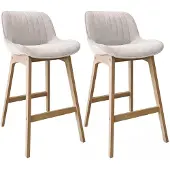 MOB-IN NORDEN Barhocker-Set Eiche & Cord-Samt H75cm