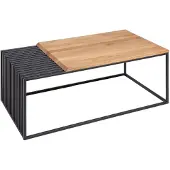 Riess Massivholz Couchtisch ARCHITECTURE 100cm Eiche geölt schwarzes Metallgestell Beistelltisch Tisch