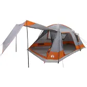 vidaXL Hütten-Zelt Grau und Orange 12-Personen Polyester und Stahl