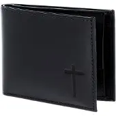 OXMOX Leder Geldbörse Leather RFID Protect Pocketbörse Freedom Cross Embossed Black schwarz